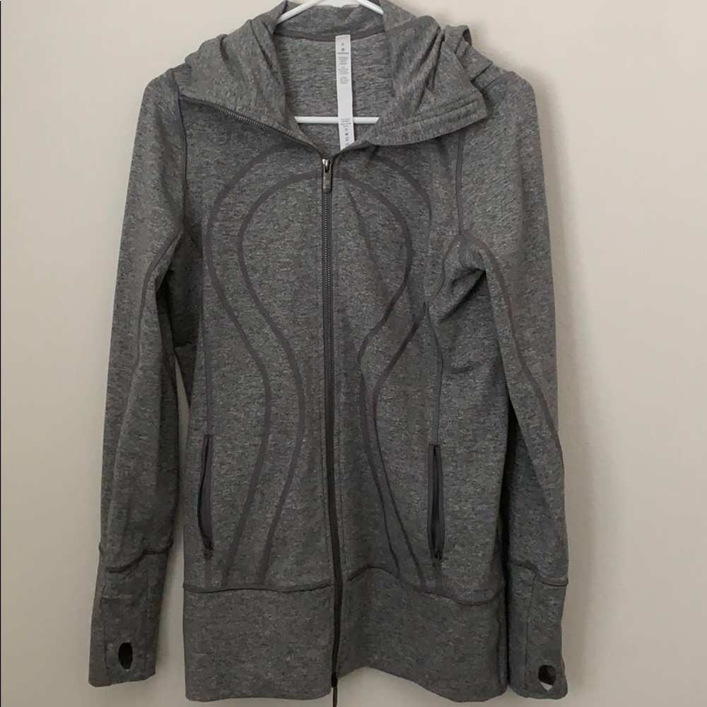 Lululemon dark gray zip up jacket.